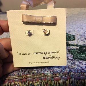Mickey Mouse rose gold Swarovski crystal earrings